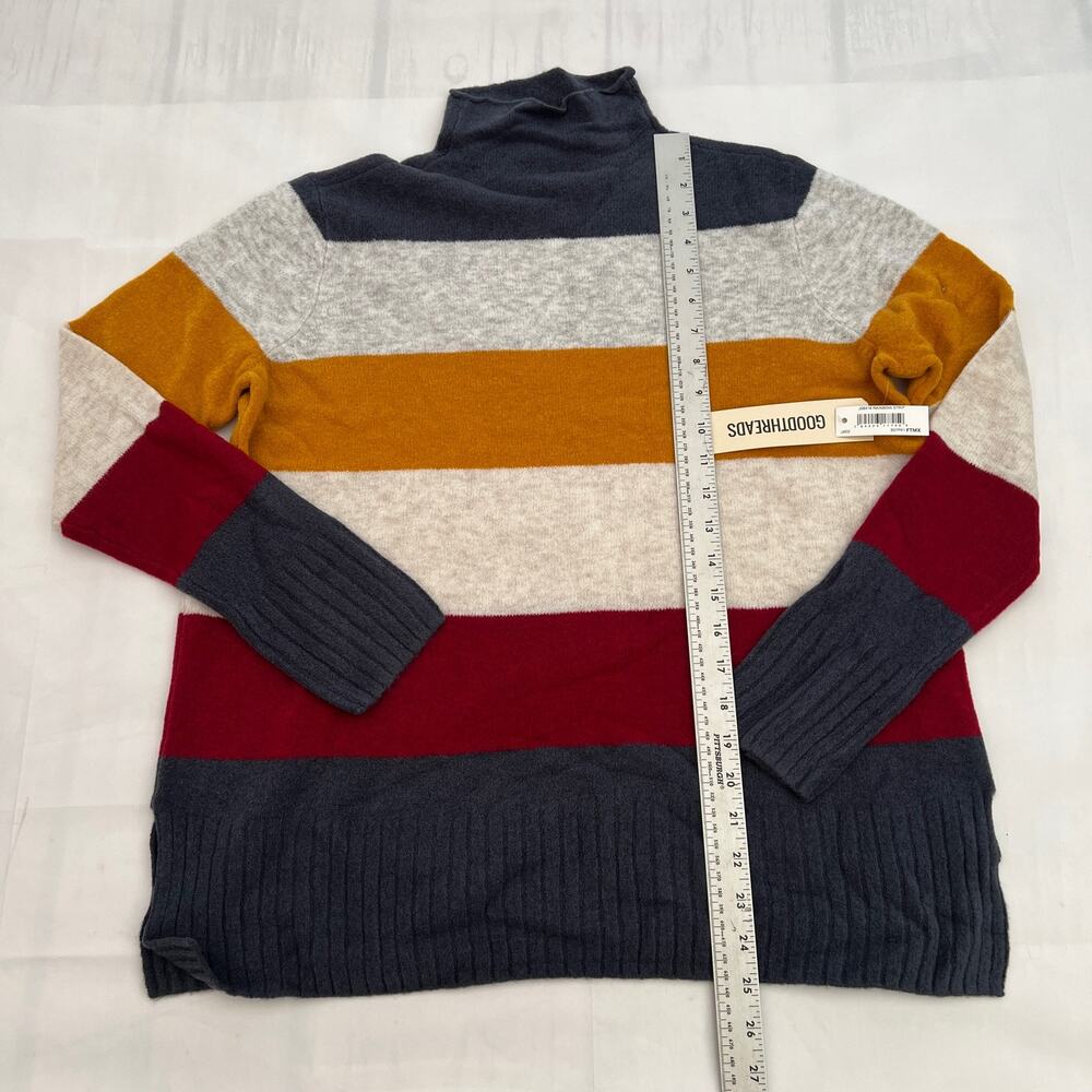 Goodthreads Women's Mid-Gauge Stretch Funnel Neck Multicolor Sweater Size L - Picture 5 of 10